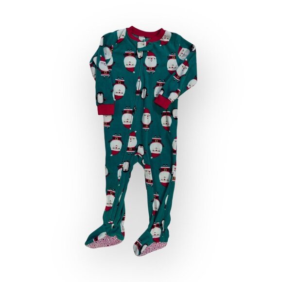 Carters Just One You Fleece Santa Clause Christmas Footed Pajamas Size 2 Toddler - Picture 6 of 16